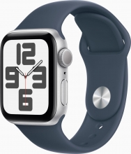 Apple Watch SE 2022 (GPS) 40mm silver with sport wristlet M/L sturmblau 