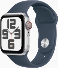 Apple Watch SE 2022 (GPS + cellular) 40mm silver with sport wristlet S/M sturmblau 