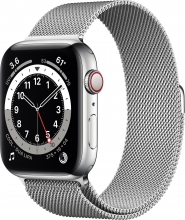 Apple Watch Series 6 (GPS + cellular) 44mm stainless steel silver with Milanaise-Wristlet silver 