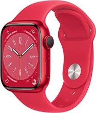 Apple Watch Series 8 (GPS) 41mm aluminium (PRODUCT)RED with sport wristlet (PRODUCT)RED 