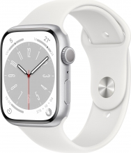 Apple Watch Series 8 (GPS) 45mm aluminium silver with sport wristlet white 