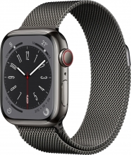 Apple Watch Series 8 (GPS + cellular) 41mm stainless steel graphite with Milanaise-Wristlet graphite 