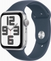 Apple Watch SE 2022 (GPS) 44mm silver with sport wristlet M/L sturmblau 