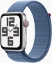 Apple Watch SE 2022 (GPS + cellular) 44mm silver with Sports Loop winterblau 