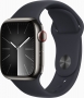 Apple Watch Series 9 (GPS + cellular) 41mm stainless steel graphite with sport wristlet S/M midnight 