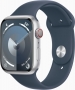 Apple Watch Series 9 (GPS + cellular) 45mm aluminium silver with sport wristlet S/M sturmblau 