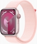 Apple Watch Series 9 (GPS + cellular) 45mm aluminium rose red with Sports Loop light pink 