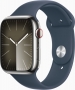 Apple Watch Series 9 (GPS + cellular) 45mm stainless steel silver with sport wristlet M/L sturmblau 
