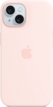 Apple silicone case with MagSafe for iPhone 15 light pink 