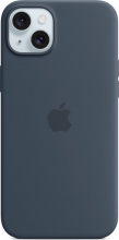 Apple silicone case with MagSafe for iPhone 15 Plus sturmblau 