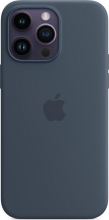 Apple silicone case with MagSafe for iPhone 14 Pro Max sturmblau 