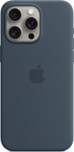 Apple silicone case with MagSafe for iPhone 15 Pro Max sturmblau 