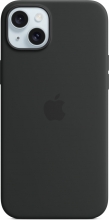 Apple silicone case with MagSafe for iPhone 15 Plus black 