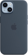 Apple silicone case with MagSafe for iPhone 14 sturmblau 