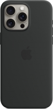 Apple silicone case with MagSafe for iPhone 15 Pro Max black 
