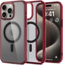 Spigen Ultra hybrid MagFit for Apple iPhone 15 Pro Max frost Deep Red 