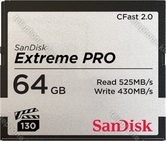 SanDisk Extreme PRO R525/W430 CFast 2.0 CompactFlash Card 64GB