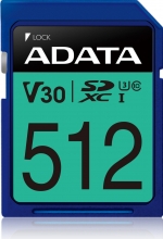 ADATA Premier Pro R100/W80 SDXC 512GB, UHS-I U3, Class 10