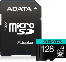 ADATA Premier Pro R100/W80 microSDXC 128GB Kit, UHS-I U3, A2, Class 10