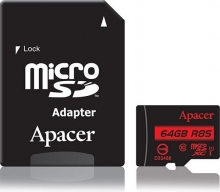 Apacer R85 microSDXC 64GB Kit, UHS-I U1, Class 10