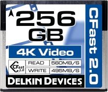 Delkin Cinema R560/W495 CFast 2.0 CompactFlash Card 256GB