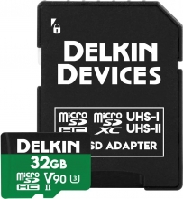 Delkin Power 2000X R300/W250 microSDHC 32GB Kit, UHS-II U3, Class 10