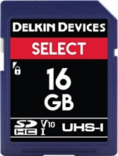 Delkin Select 163X R24/W17 SDHC 16GB, UHS-I U1, Class 10