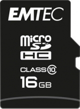 Emtec Classic R20/W12 microSDHC 16GB Kit, Class 10