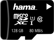 Hama R80 microSDXC 128GB Kit, UHS-I, Class 10