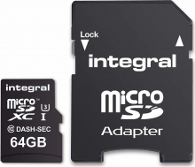Integral Dash Cam and Security Camera R95/W60 microSDXC 64GB Kit, UHS-I U3, Class 10