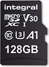 Integral High Speed R100/W30 microSDXC 128GB Kit, UHS-I U3, A1, Class 10