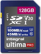Integral High Speed R100/W45 SDXC 128GB, UHS-I U3, Class 10