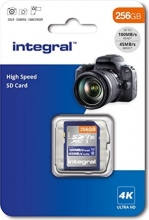 Integral High Speed R100/W45 SDXC 256GB, UHS-I U3, Class 10