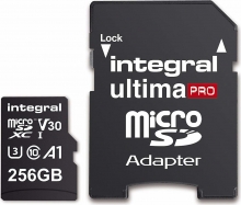 Integral Premium High Speed R100/W90 microSDXC 256GB Kit, UHS-I U3, A1, Class 10