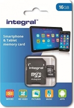 Integral Smartphone and Tablet R90 microSDHC 16GB Kit, UHS-I U1, Class 10