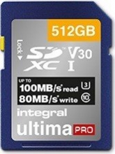Integral ultima PRO R100/W80 SDXC 512GB, UHS-I U3, Class 10