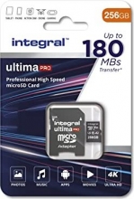 Integral ultima PRO R180/W130 microSDXC 256GB Kit, UHS-I U3, A2, Class 10