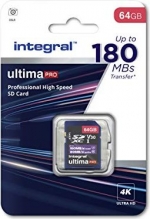 Integral ultima PRO R180/W80 SDXC 64GB, UHS-I U3, Class 10