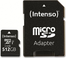 Intenso Performance R90 microSDXC 512GB Kit, UHS-I U1, Class 10