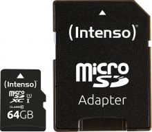 Intenso Performance R90 microSDXC 64GB Kit, UHS-I U1, Class 10