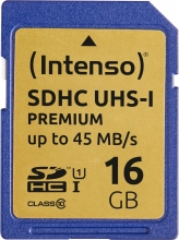 Intenso Premium R45 SDHC 16GB, UHS-I U1, Class 10