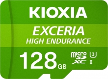 KIOXIA EXCERIA HIGH ENDURANCE R100/W65 microSDXC 128GB Kit, UHS-I U3, A1, Class 10