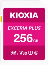 KIOXIA EXCERIA PLUS R100/W85 SDXC 256GB, UHS-I U3, Class 10