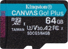 Kingston Canvas Go! Plus R170/W70 microSDXC 64GB, UHS-I U3, A2, Class 10