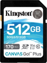 Kingston Canvas Go! Plus R170/W90 SDXC 512GB, UHS-I U3, Class 10