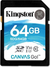 Kingston Canvas Go! R90/W45 SDXC 64GB, UHS-I U3, Class 10
