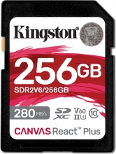 Kingston Canvas React Plus V60 R280/W150 SDXC 256GB, UHS-II U3, Class 10
