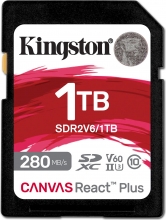 Kingston Canvas React Plus V60 R280/W150 SDXC 1TB, UHS-II U3, Class 10