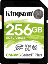 Kingston Canvas Select Plus R100/W85 SDXC 256GB, UHS-I U3, Class 10