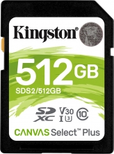 Kingston Canvas Select Plus R100/W85 SDXC 512GB, UHS-I U3, Class 10